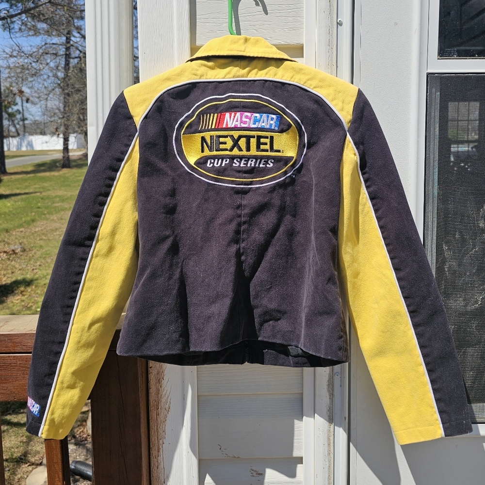 Y2k Nascar Nextel Cup Series Jacket Womens‎ M Cotton Racing 2000s Black Yellow